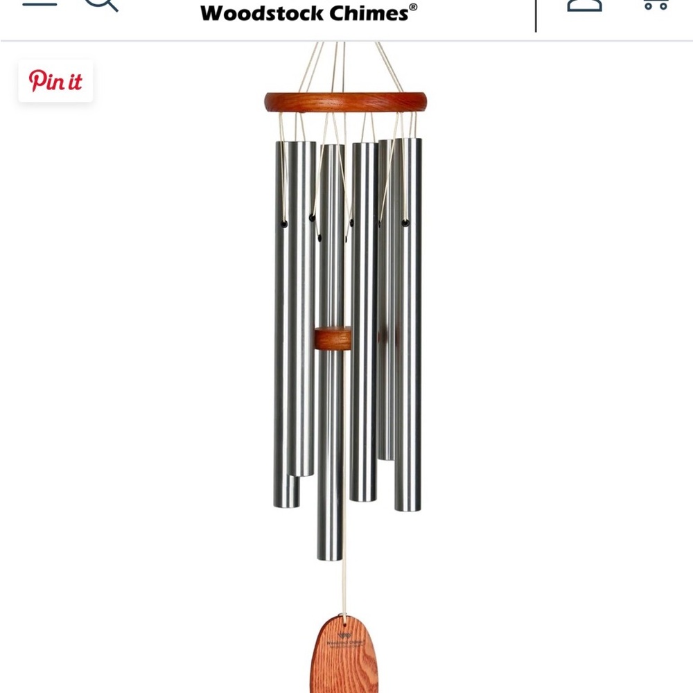 Woodstock Chimes Silver and Brown Wind Chime